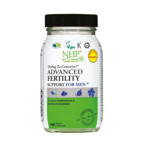 NHP Fertility Support for Men 90 Capsules with L-Arginine, L-Carnitine, CoQ10, zinc, selenium and vitamins for male fertility support.