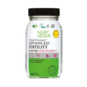 NHP Fertility Support for Women 60 Capsules with methylfolate, iron, CoQ10 and essential vitamins and minerals for pre-conception support.