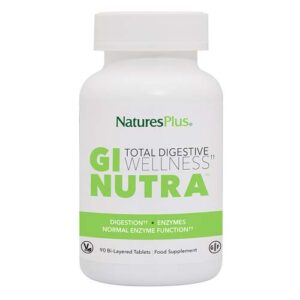 Nature's Plus GI Nutra Total Digestive Wellness 90 tablets with probiotics, digestive enzymes and L-glutamine for digestive support