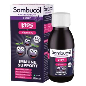 Sambucol For Children 120ml Black Elderberry Liquid with Vitamin C for immune support.