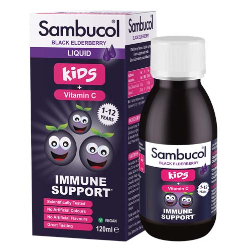 Sambucol-kids-120 Sambucol For Children 120ml Black Elderberry Liquid with Vitamin C for immune support.