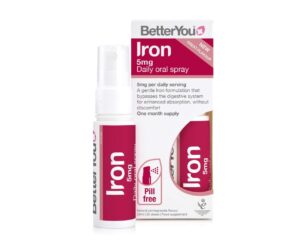 BetterYou Iron Oral Spray 25ml daily iron supplement with natural pomegranate flavour.