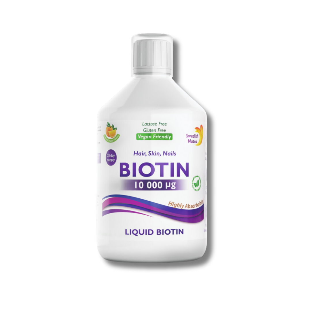 Biotin S.Nutra Liquid Biotin 10000mcg 500ml high strength liquid biotin supplement for hair, skin and nails support.
