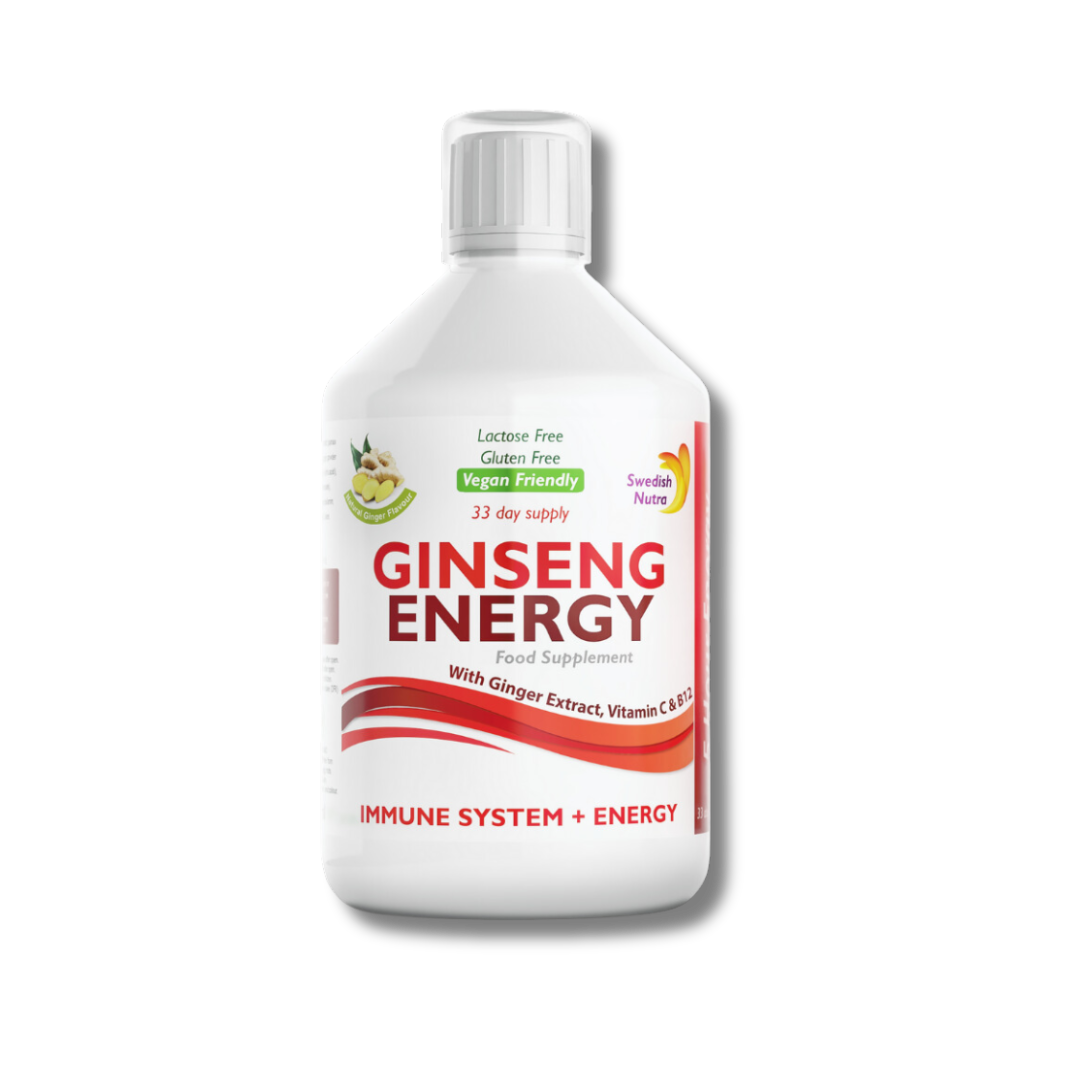 Ginseng-Energy S.Nutra Ginseng Energy 500ml liquid energy supplement with Panax ginseng, ginger extract and vitamin B12.