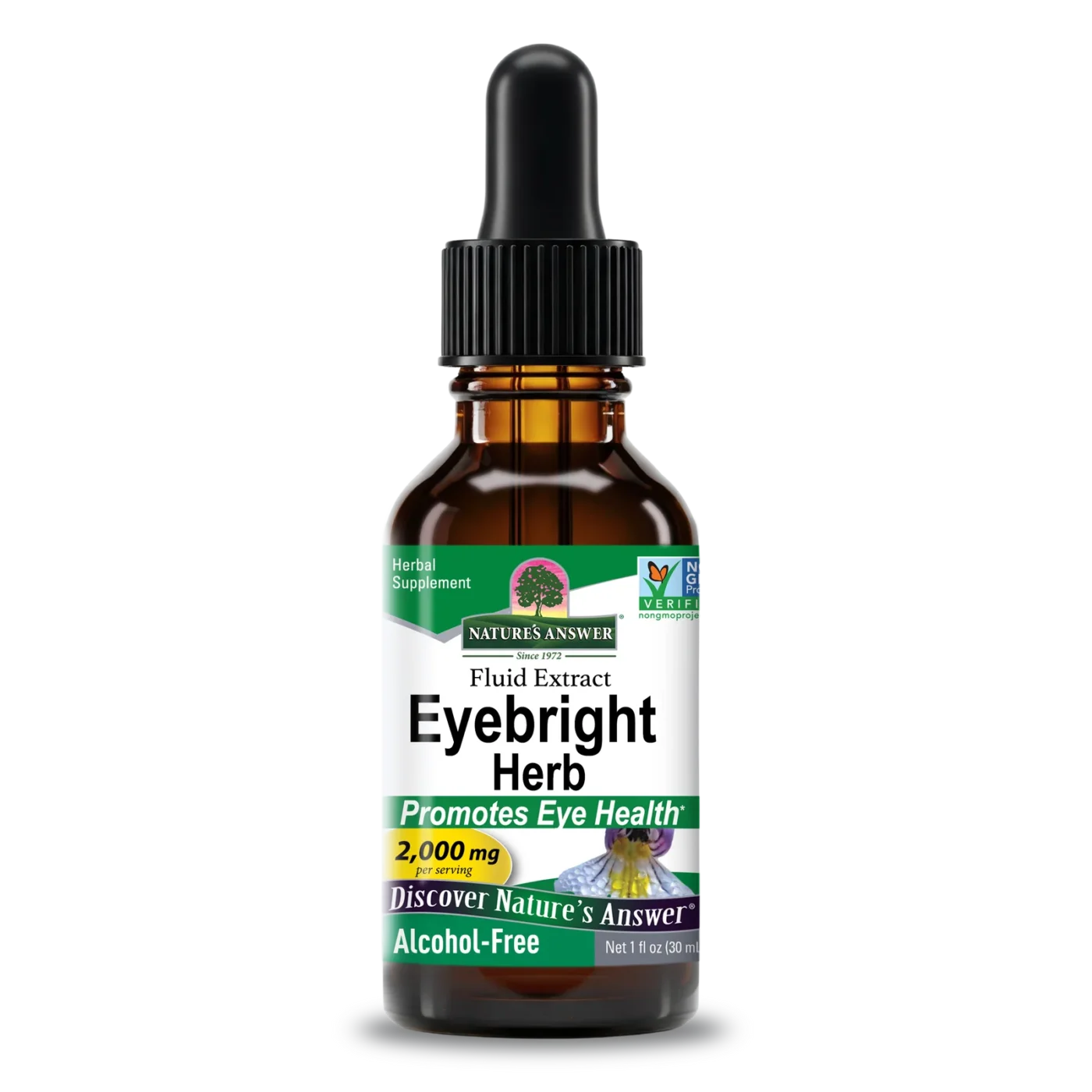 image_0f09a3f3-8b47-4c45-a85e-3bc27d050b7a Nature's Answer Eyebright Extract 30ml alcohol-free liquid herbal supplement.