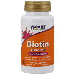 Biotin 5000mcg for hair skin and nails NOW Foods