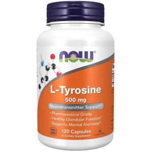 NOW Foods L-Tyrosine 500mg 120 Capsules Neurotransmitter Support Supplement