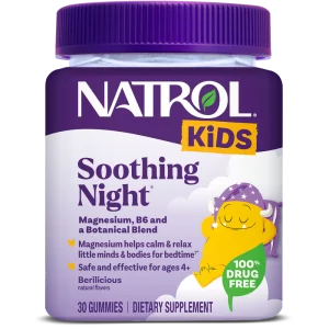 Natrol Kids Soothing Night Gummies 30 Gummies with Magnesium Vitamin B6 Chamomile Lemon Balm and Lavender