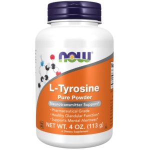NOW Foods L-Tyrosine Powder 113g Amino Acid Supplement for Mental Focus and Neurotransmitter Support