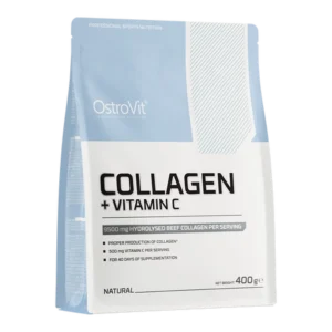 OstroVit Collagen and Vitamin C 400g collagen powder with hydrolysed bovine collagen and vitamin C for skin, hair, nails and connective tissue support.