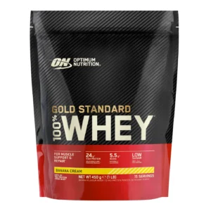 Optimum Nutrition Gold Standard 100% Whey Banana Cream protein powder 450g pouch